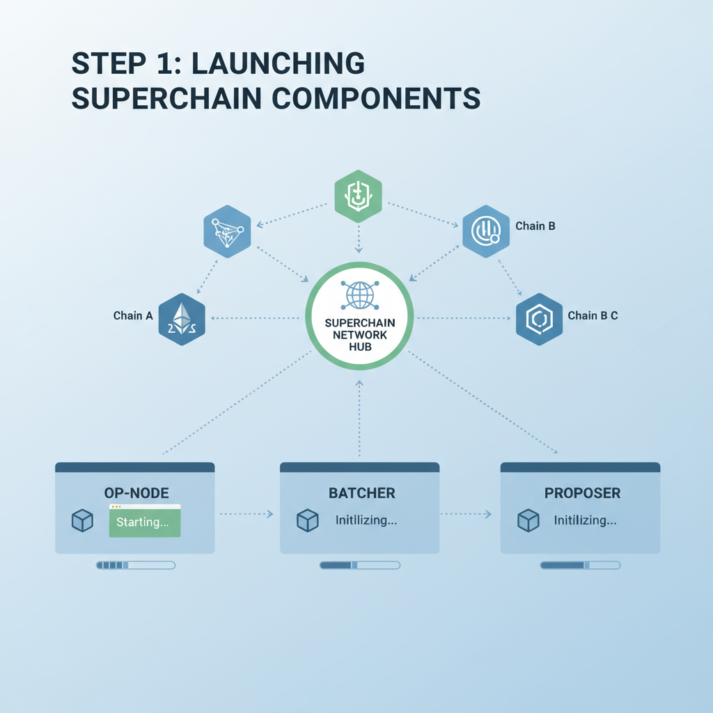 docker containers starting op-node batcher proposer, superchain network map
